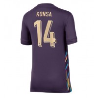 Camisa de Futebol Inglaterra Ezri Konsa #14 Equipamento Secundário Mulheres Europeu 2024 Manga Curta